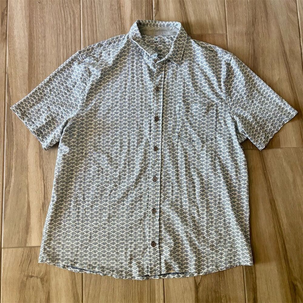 Tailor Vintage Men's XL Blue Short Sleeve Button-Down Shirt Casual